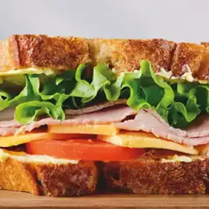 Ham, Cheddar, and Tomato Sandwich