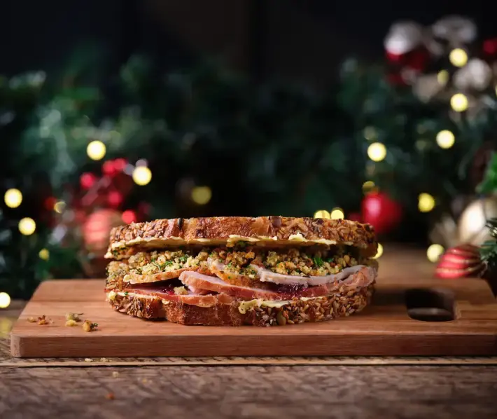 Christmas Turkey and Ham Sandwich